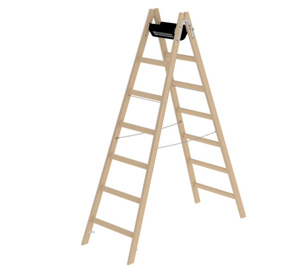 Sprossen-Stehleiter Holz, 2x7 Sprossen | © MUNK GmbH