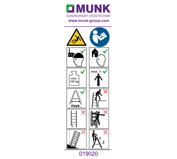 Aufkleber mit Benutzerhinweisen | © MUNK GmbH