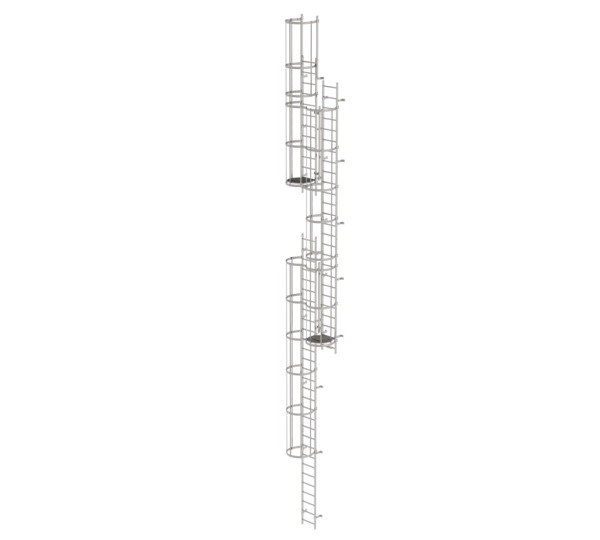 Mult-fl.vert. ladder w.back prot, st.stl. 14.36 m | © MUNK GmbH