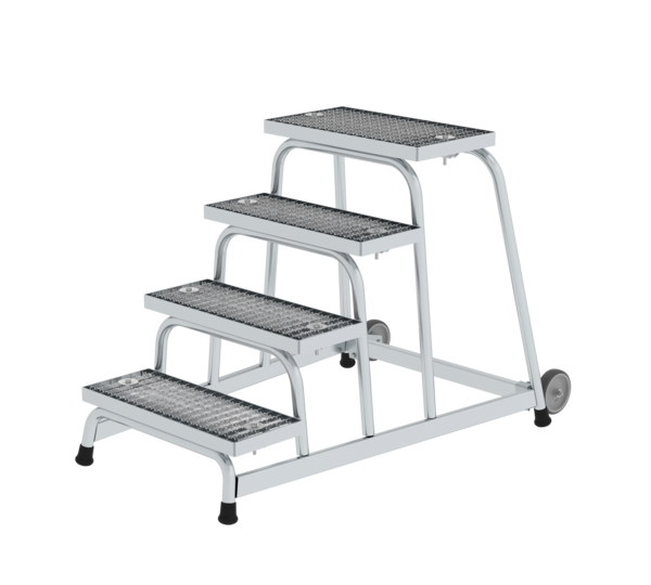 Work platform rigid st. grat w. castors, 4 steps | © MUNK GmbH