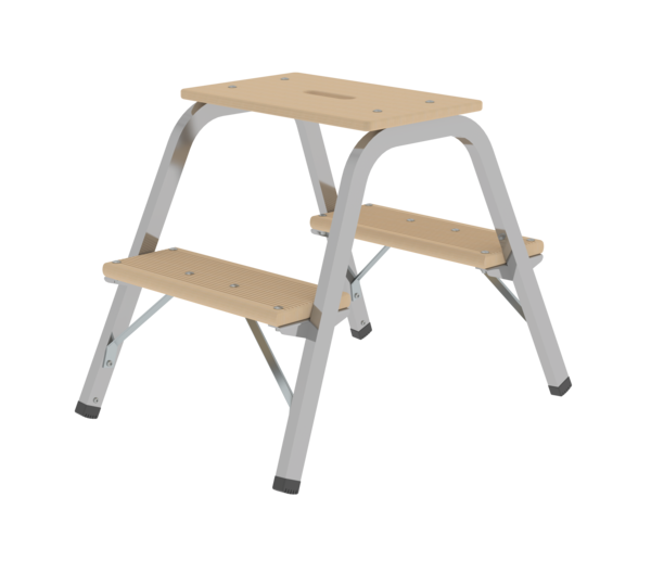 Steel and wood step stool, 2x2 steps | © MUNK GmbH